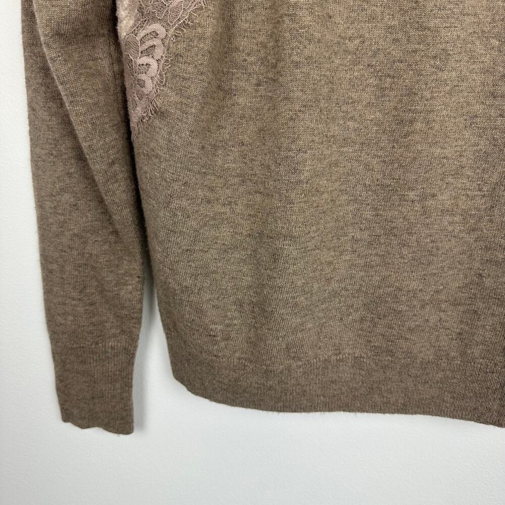 J.Crew Womens Crewneck Wool Blend Academia Cottagecore Tan/Ivory Sweater Small - Picture 4 of 11